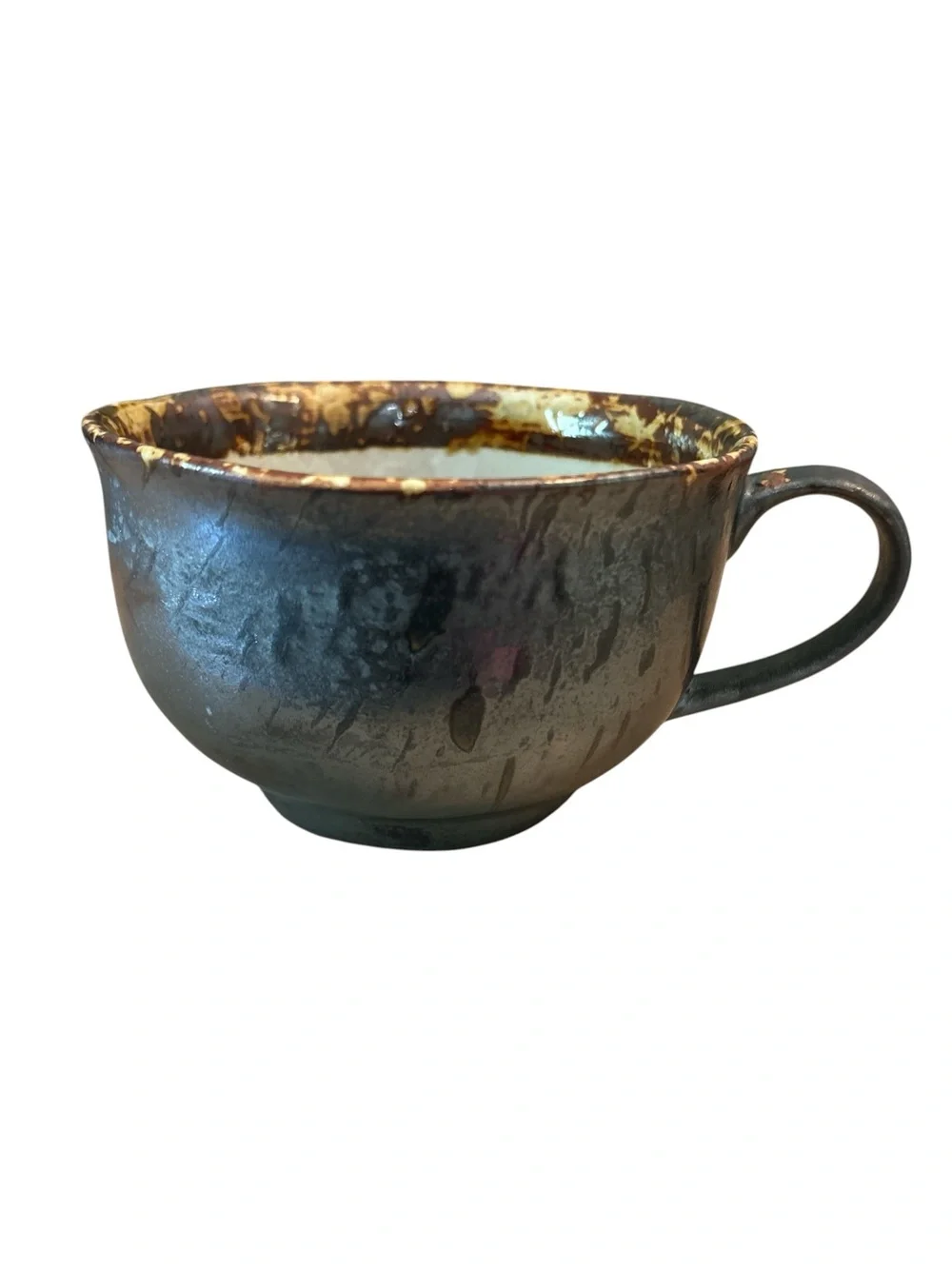Vance Kitira Large Soup Bowl Rustic Pottery Mug with Handle Made in Thailand